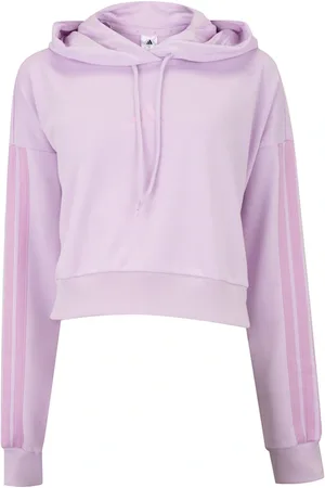adidas Blusa Cropped de Moletom Feminina com Capuz