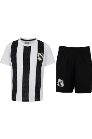 Braziline Kit de Uniforme do Santos Infantil Mini Craque Camiseta + Calção