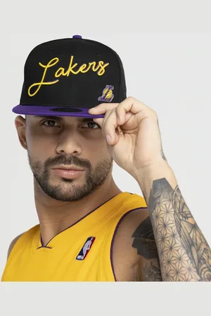 New Era Boné Aba Reta Los Angeles Lakers NBA 950 Snapback Core BLK