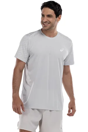 Asics Camiseta Masculina Manga Curta Jacquard Anti Odor Cava Tradicional