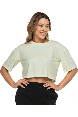 Asics Blusa Cropped Manga Curta Feminina Box Quadrada