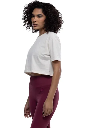 Asics Blusa Cropped Feminina Manga Curta Malha
