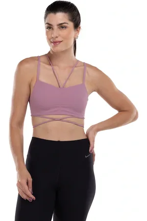 Nike Top Fitness com Bojo Indy Strapy Baixa Sustentação Adulto