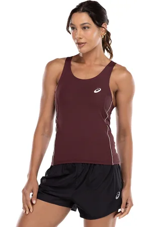 Asics Camiseta Regata Feminina Recortes Poliamida UV
