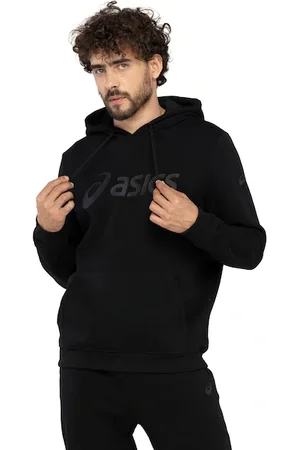 Asics Blusa de Moletom Masculina com Capuz Canguru Fechado Fleece