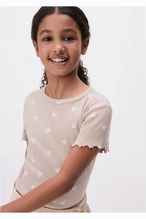 Hering Blusa Infantil Menina Manga Curta Em Ribana Estampada