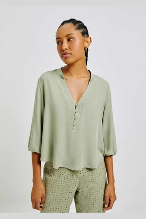 Hering Blusa Básica Feminina Manga 7/8 Bufante