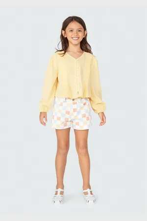 Hering Shorts Infantil Menina Em Sarja Barra A Fio