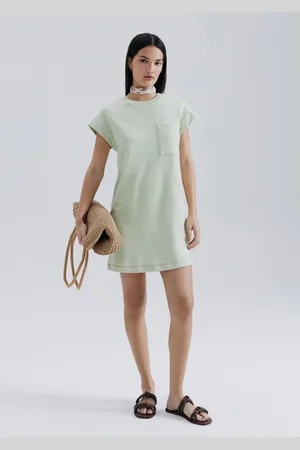 Hering Vestido Básico Curto Texturizado Com Bolso