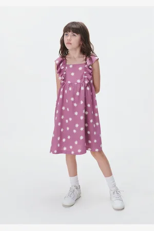 Hering Vestido Curto Com Babados Infantil Estampado