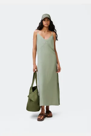Hering Vestido Midi Em Peach Touch Com Fenda