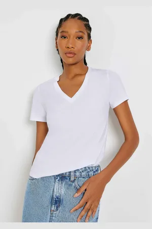 Hering Blusa Básica Feminina Manga Curta Decote V