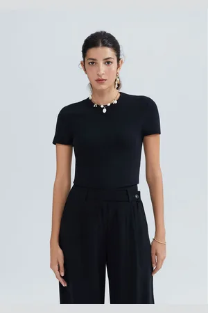 Hering Blusa Feminina Manga Curta Slim Em Ribana