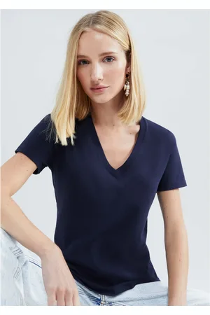 Hering Blusa Básica Feminina Manga Curta Decote V