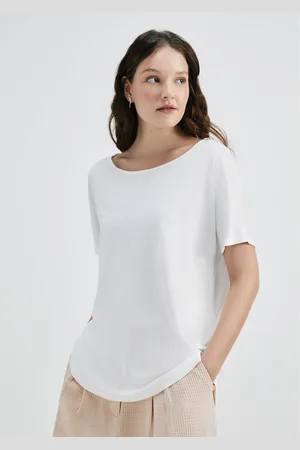 Hering Blusa Básica Feminina Manga Curta Ampla Em Viscose