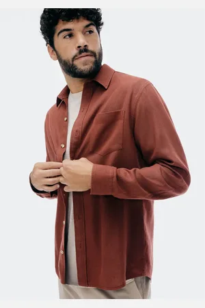 Hering Camisa Básica Masculina Manga Longa Slim Em Linho