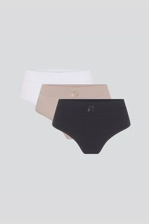 Hering Kit 3 Calcinhas Cós Duplo Em Malha De Algodão