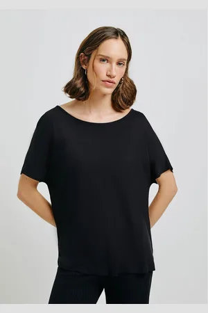 Hering Blusa Básica Feminina Manga Curta Ampla Em Viscose