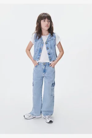 Hering Colete Jeans Infantil Menina Barra Desfiada