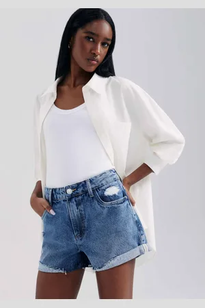 Hering Shorts Jeans Feminino Barra A Fio