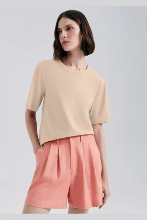 Hering Blusa Feminina Manga Média Com Linho