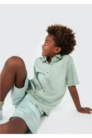 Hering Camisa Infantil Menino Manga Curta Com Linho