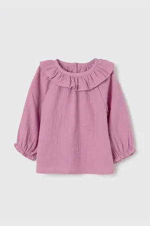 Hering Blusa Bata Bebê Menina Manga Longa Com Babado