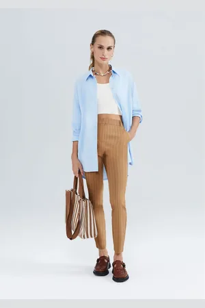 Hering Calça Feminina Slim Estampada Cintura Média Em Alfaiataria