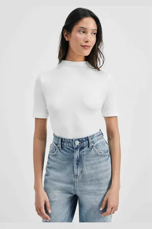 Hering Blusa Básica Feminina Gola Alta Em Ribana Canelada