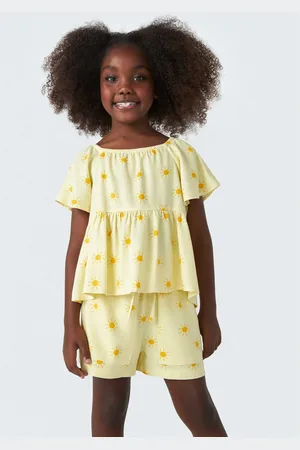 Hering Blusa Bata Infantil Menina Estampada Com Linho