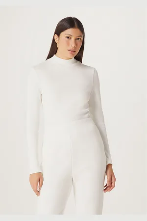 Hering Blusa Básica Feminina Manga Longa Gola Alta Em Ribana Canelada