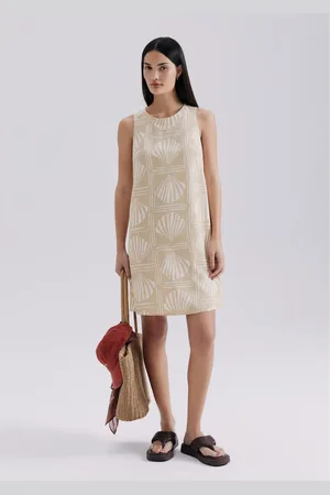 Hering Vestido Curto Estampado Em Viscose