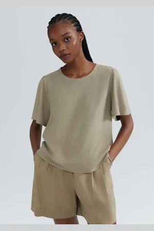 Hering Blusa Feminina Manga Godê Com Linho