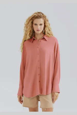Hering Camisa Feminina Alongada Manga Longa Com Linho