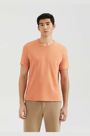 Hering Camiseta Básica Masculina Slim Gola V Em Malha Flamê