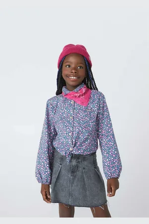 Hering Camisa Infantil Menina Manga Longa Floral Com Amarração