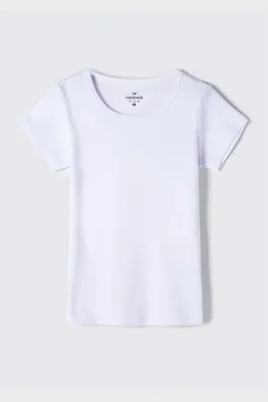 Hering Blusa Básica Infantil Menina Manga Curta Slim Em Ribana