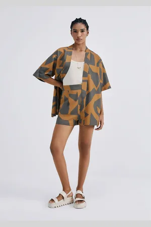 Hering Shorts Feminino Estampado Com Pregas