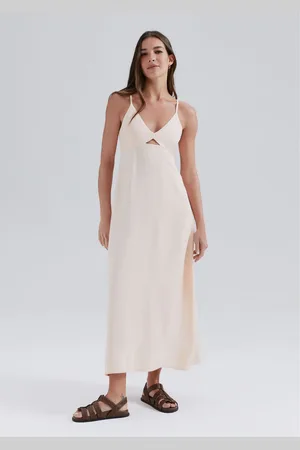 Hering Vestido Midi Decote V Com Vazado