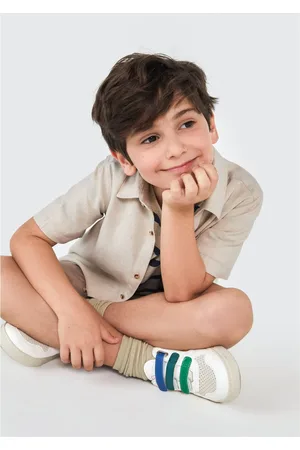 Hering Camisa Infantil Menino Manga Curta Com Linho