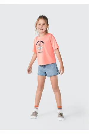Hering Blusa Infantil Menina Manga Curta Com Estampa