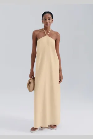 Hering Vestido Midi Halterneck Em Viscolinho