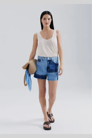 Hering Shorts Jeans Com Recortes