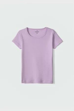 Hering Blusa Básica Infantil Menina Manga Curta Slim Em Ribana