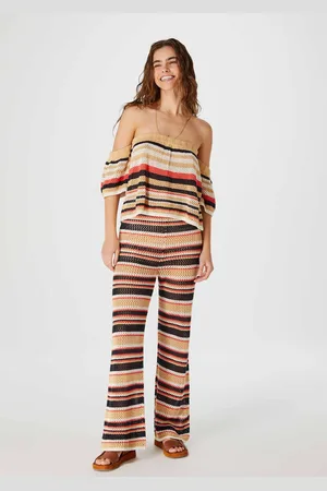 Hering Calça Feminina Pantalona Listrada Em Tricô