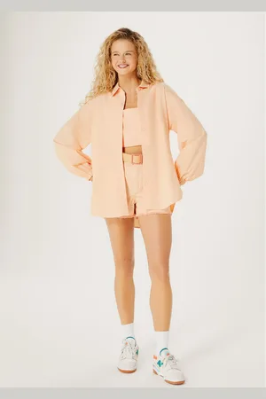 Hering Camisa Feminina Oversized Em Tricoline