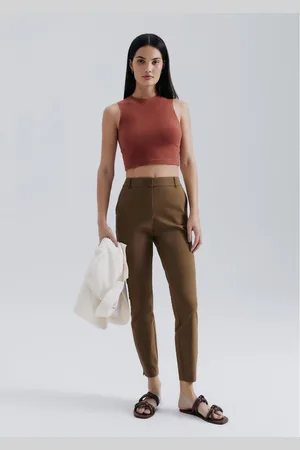 Hering Calça Básica Feminina Cintura Média Em Alfaiataria