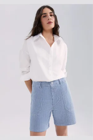Hering Bermuda De Sarja Feminina Listrada