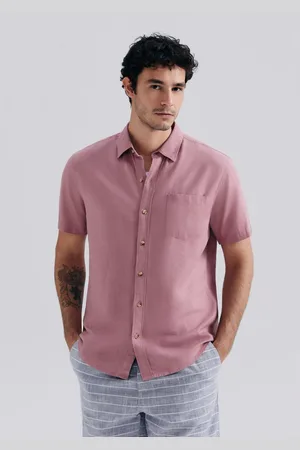 Hering Camisa Básica Masculina Manga Curta Slim Em Linho