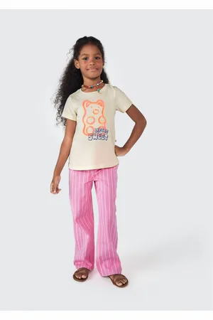 Hering Calça Infantil Menina Listrada Em Sarja